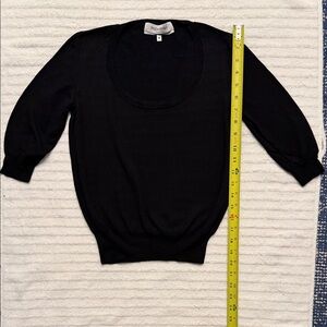 Yves Saint Laurent Black Scoop Neck Pullover Sweater
